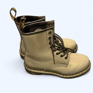 Dr. Martens Beige Combat Boots